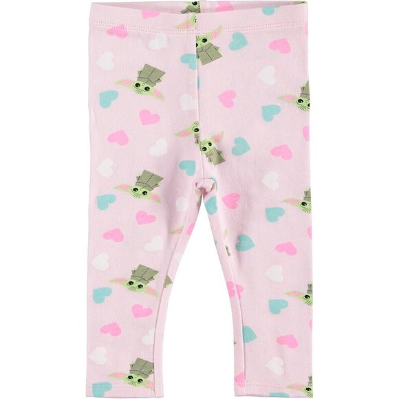 Star Wars Baby Yoda Girls 3-Piece Set With Bodysuit Pants Headband Pnk Grey 6-9M - Picture 4 of 5